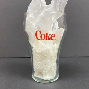 Classic Coca Cola Clear Glass Red Writing